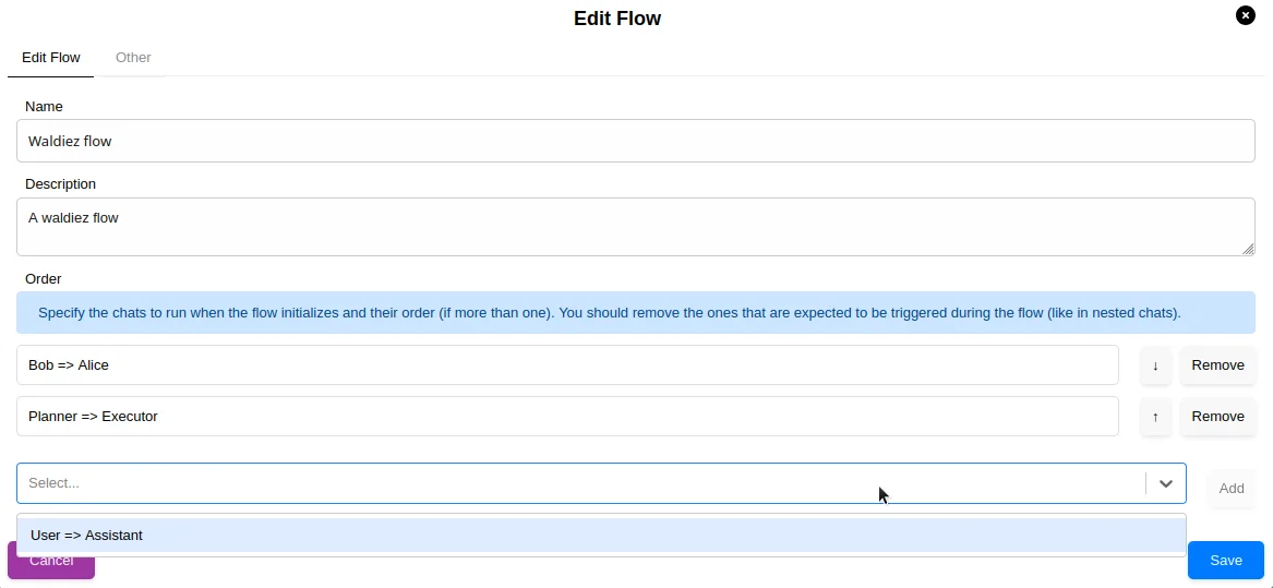 Flow settings Preview