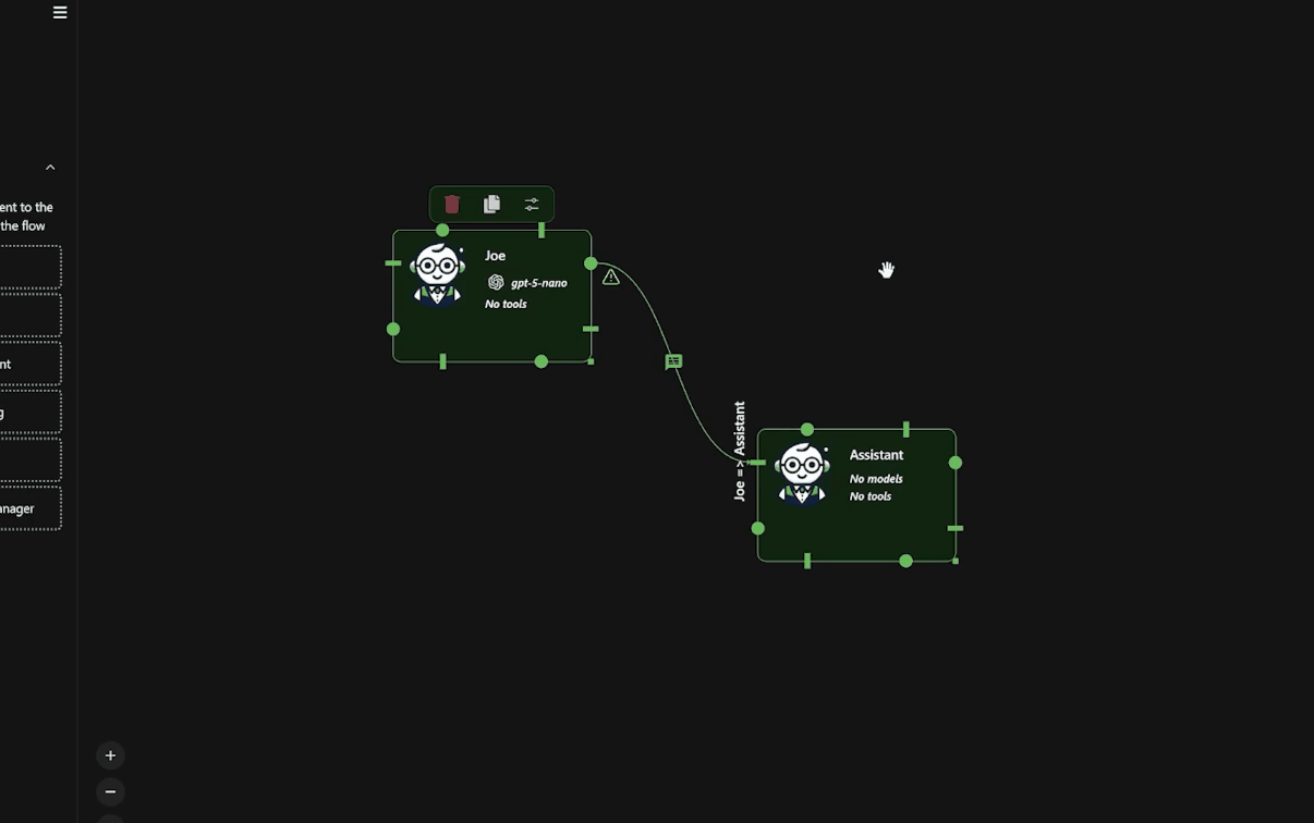 Double-click an agent for settings