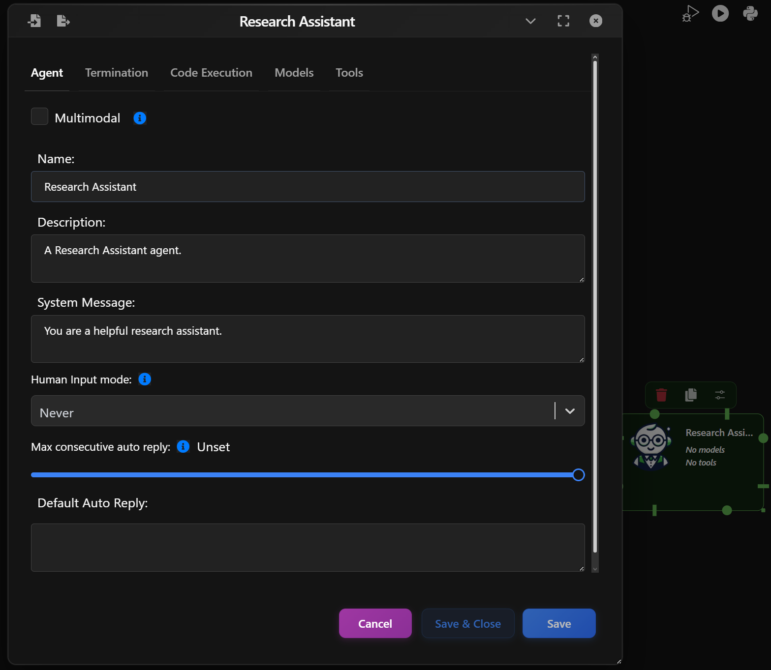 Assistant Agent - Basic setup preview