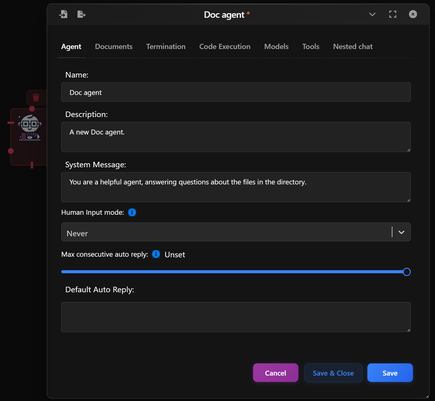Docs Agent - Basic setup preview