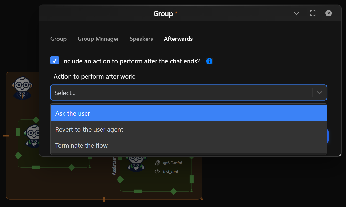Group Manager - Afterwards Tab preview