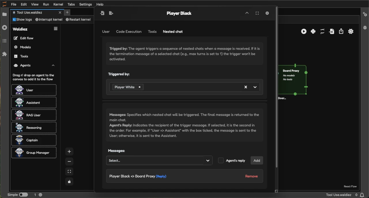 Black player's Nested chats