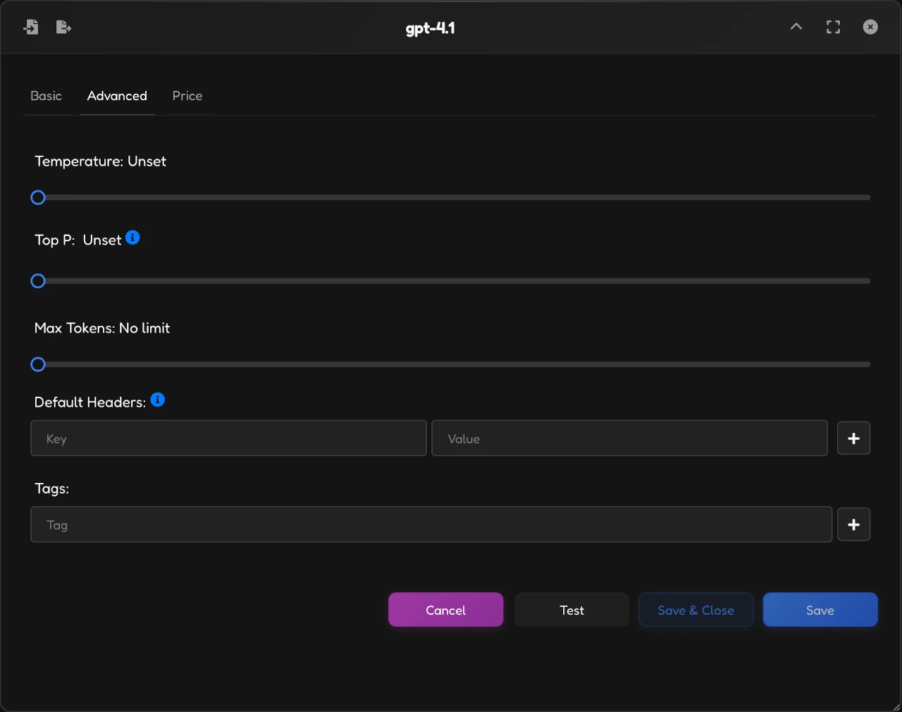 Models Advance Tab Dark Preview