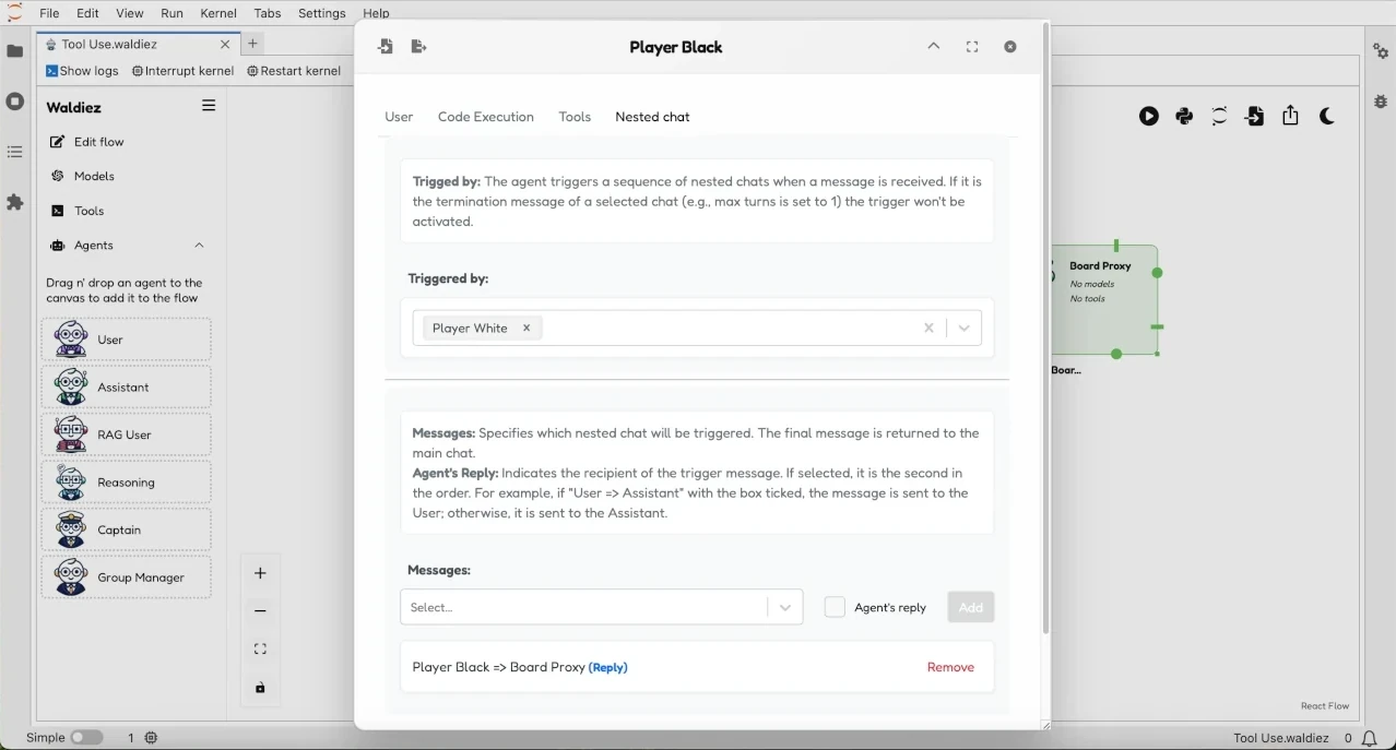 Black player's Nested chats