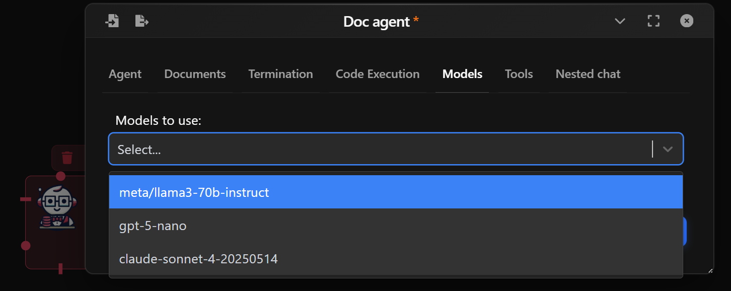Docs Agent - Model setup preview