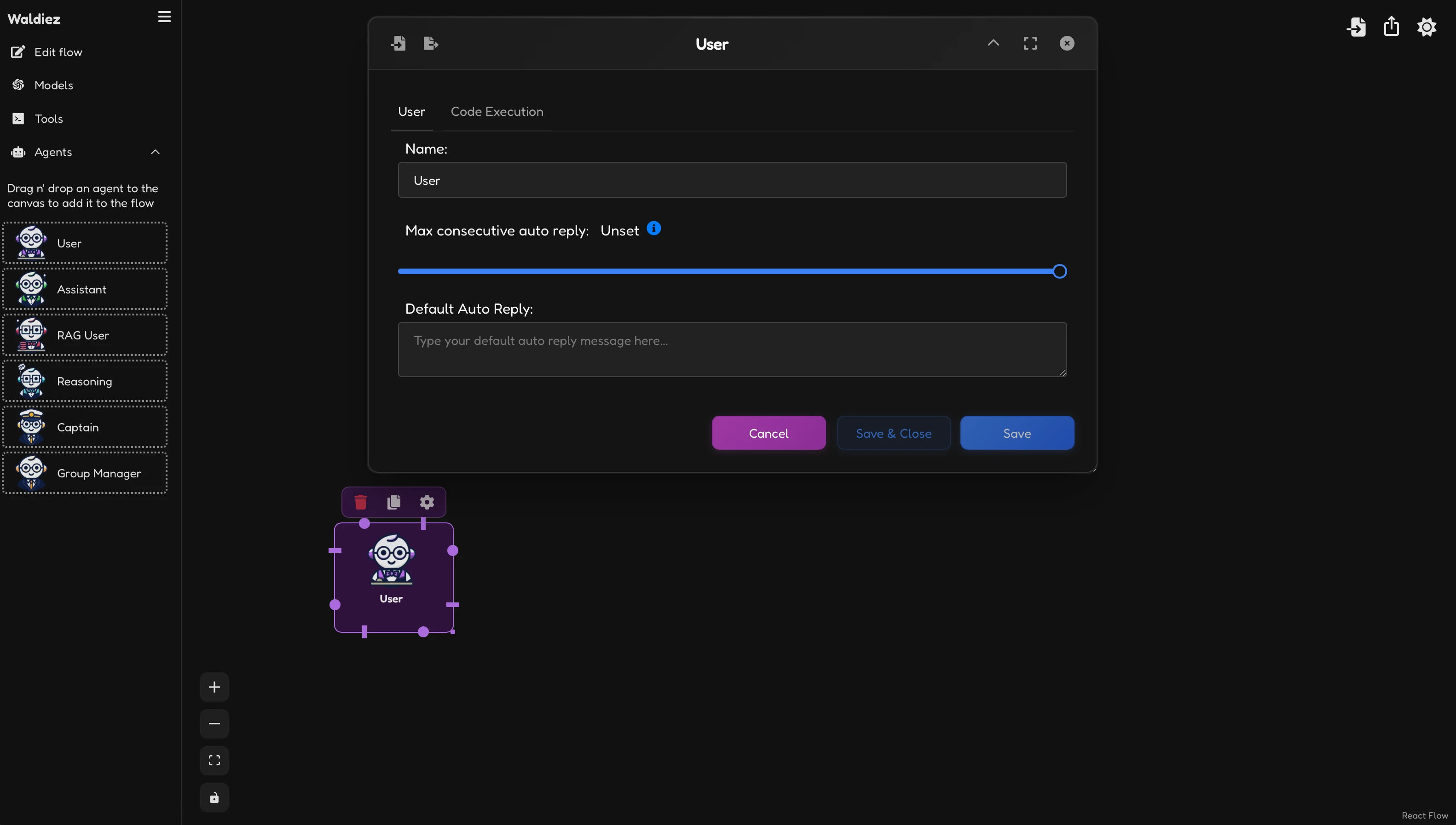 User agent - Basic setup preview