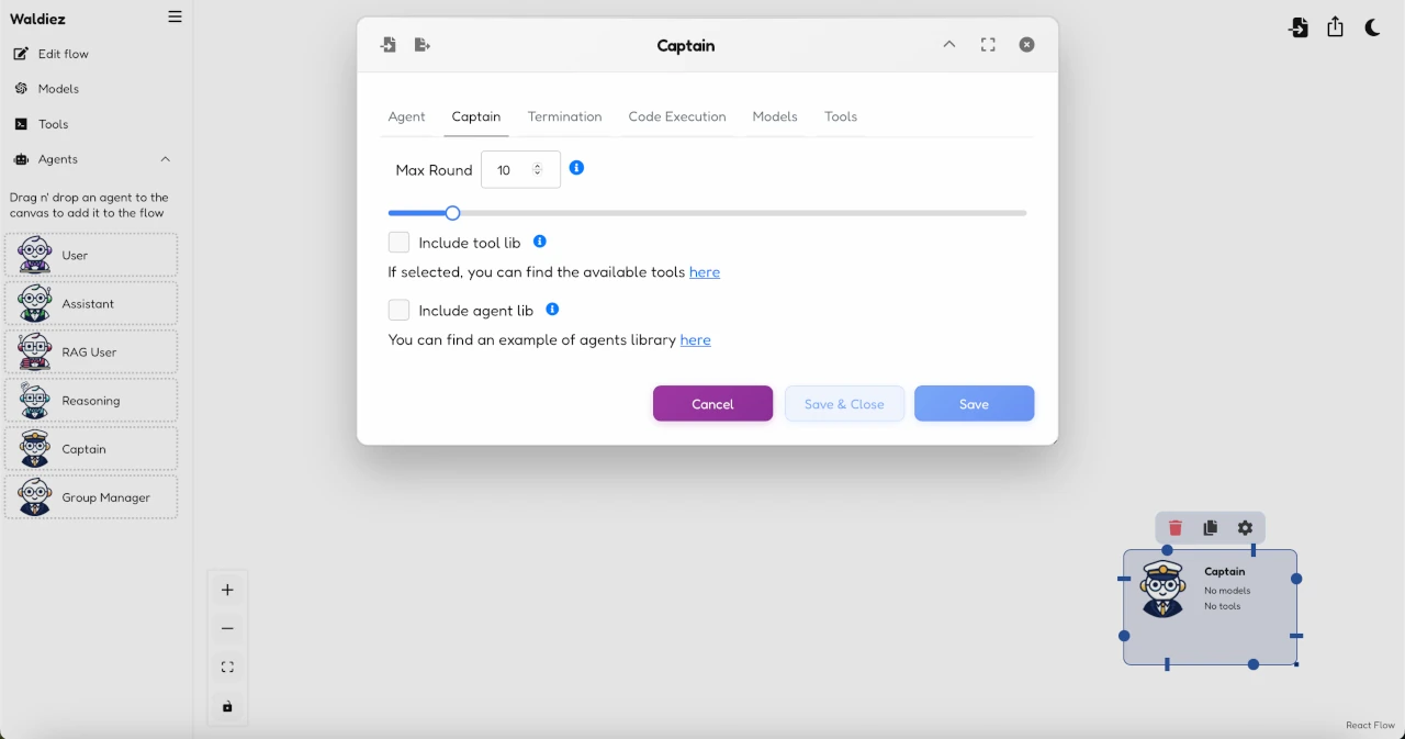 Gaptain agent - Setup preview