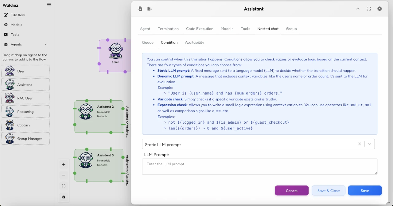 Nested Chat handoff preview
