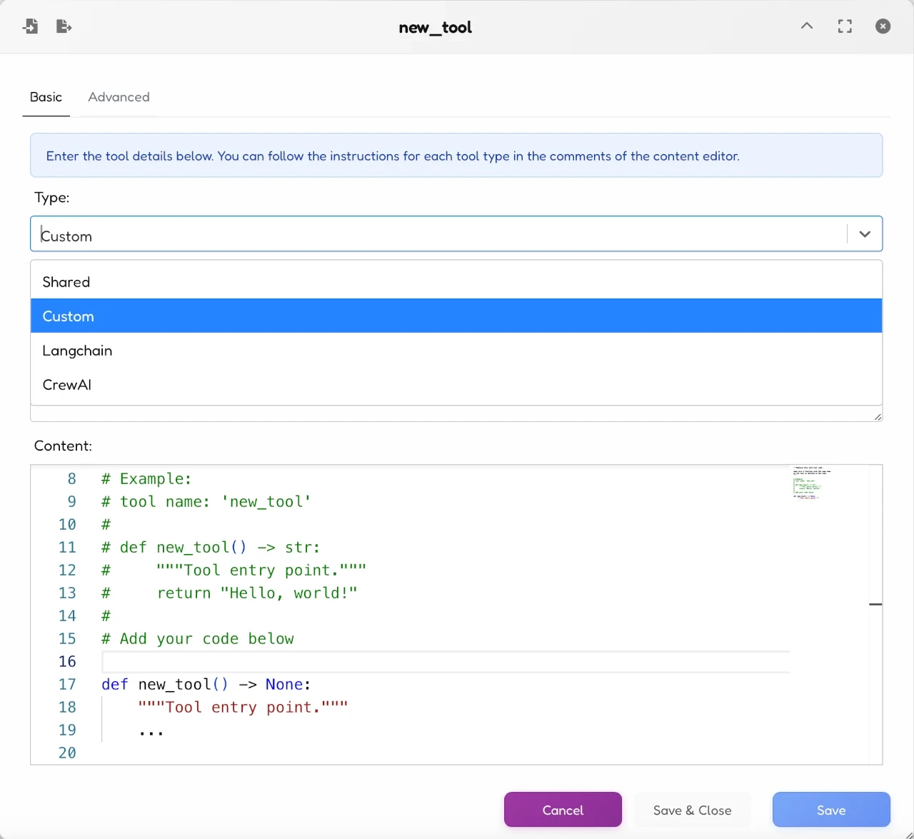Tools Preview