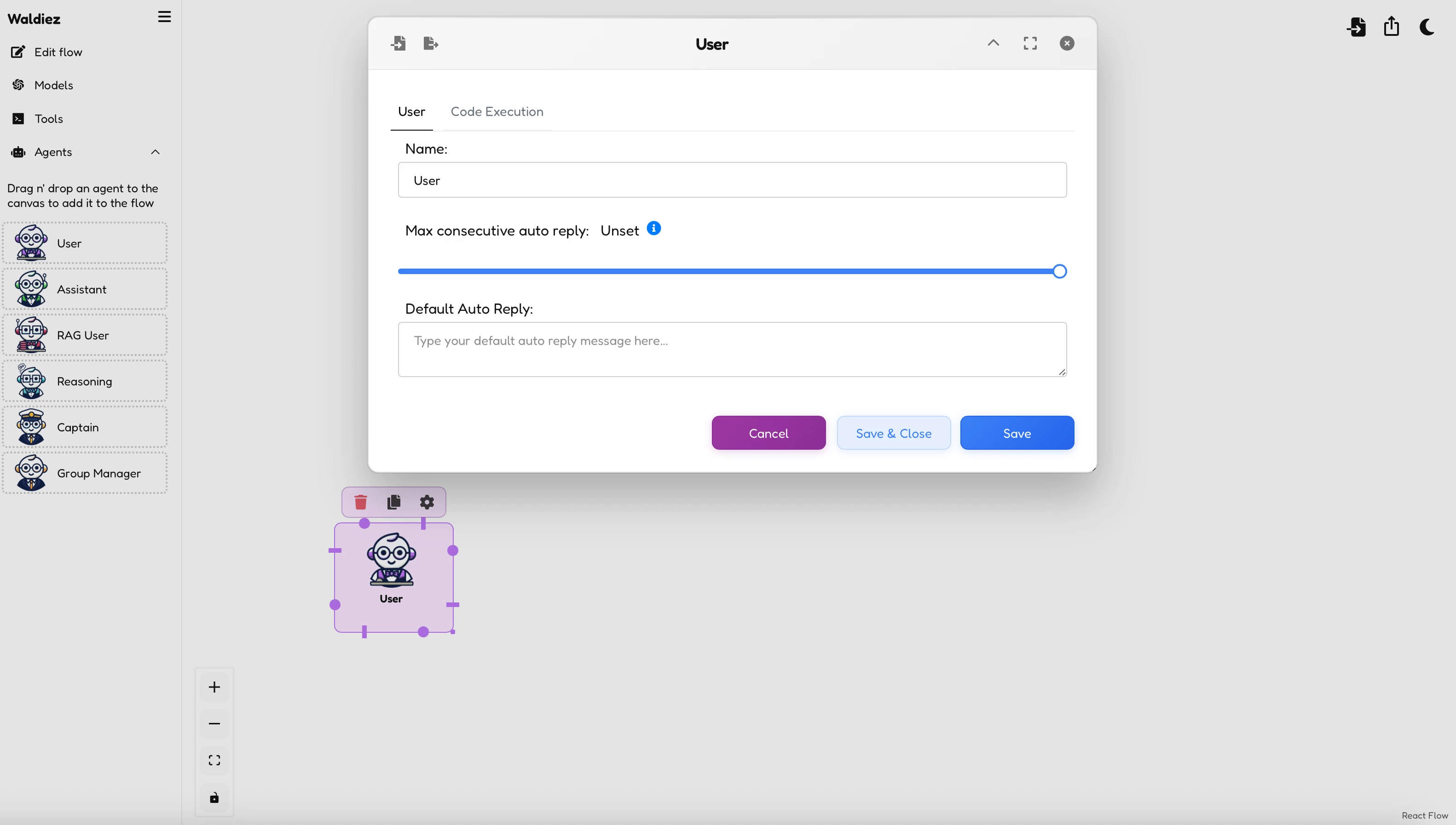 User agent - Basic setup preview